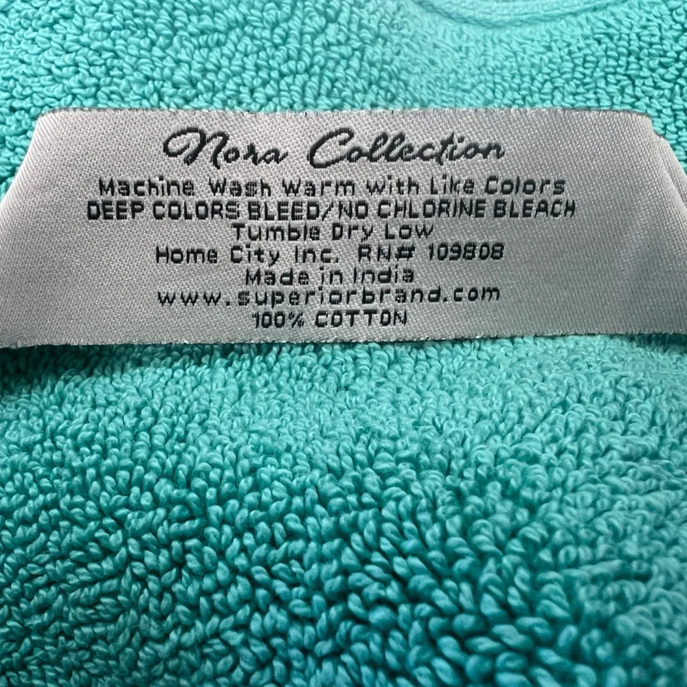 NEW 2 bath mats Nora Collection by Superior. Turquoise. NWT
